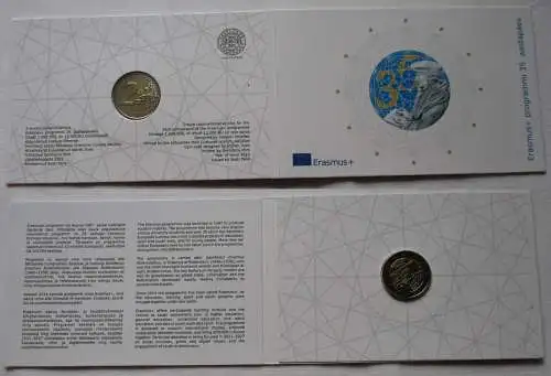 Estland 2 EURO Münze 2022 35 Jahre Erasmus-Programm Stgl. im Folder (101548)