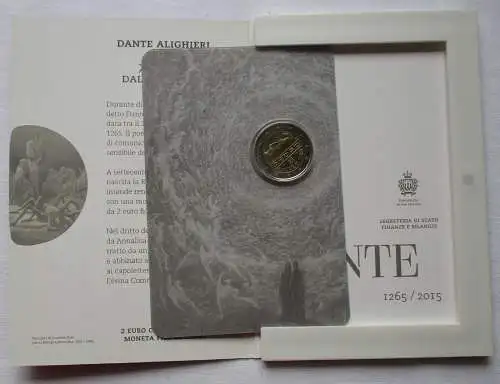 San Marino 2 Euro 2015 Alighieri Dante Blister/Folder Stgl. (104724)