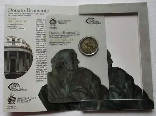 San Marino 2 Euro 2014 Donato Bramante Blister/Folder Stgl. (101906)