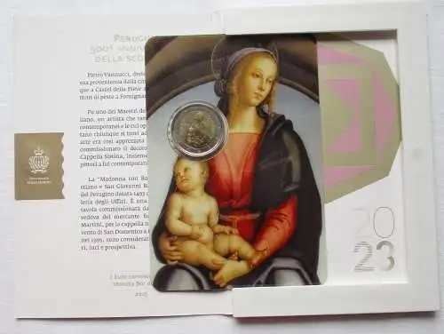 San Marino 2 Euro 2023 Perugino 500.Anniversario Blister/Folder Stgl. (118684)