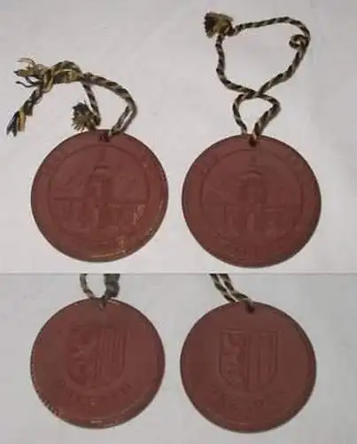 2 DDR Porzellan Medaille Dresden 13. Februar 1945-1955