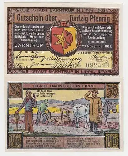 2 Banknoten Notgeld Stadt Barntrup in Lippe 1921