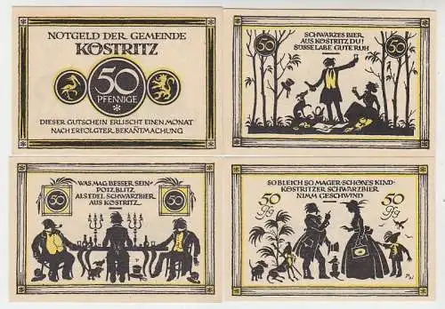 4 Banknoten Notgeld Gemeinde Köstritz o.J. um 1920