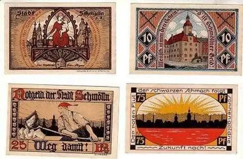 4 Banknoten Notgeld Stadt Schmölln um 1921