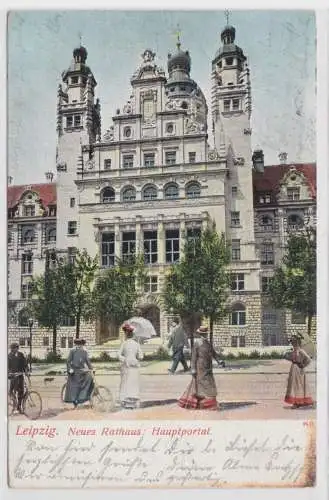 60970 Ak Leipzig - Neues Rathaus, Hauptportal 1905