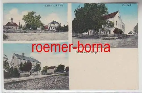 75817 Mehrbild Ak Gruß aus Terpitz Bäckerei, Gasthof, Kircheu. Schule um 1920