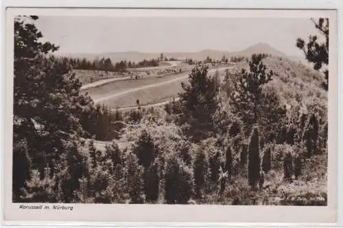 92413 Ak Karussell mit Rennstrecke Nürburg 1942