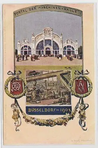 84206 Künstler Ak Düsseldorf Ausstellung 1902 Portal der Maschinenhalle