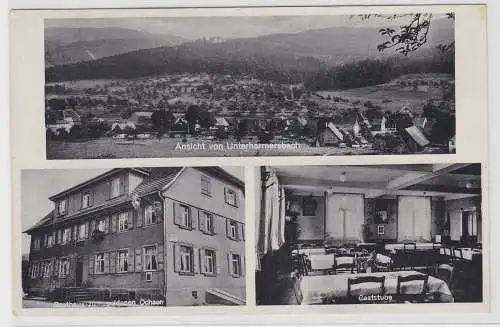 90273 Mehrbild Ak Ansicht v. Unterharmersbach, Gasthaus zum goldenen Ochsen 1938