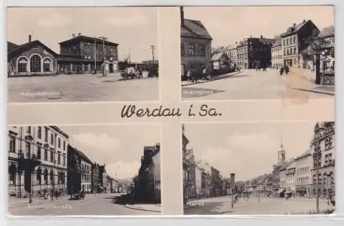 04591 Mehrbild Ak Werdau in Sachsen Bahnhof, Sternplatz usw. 1962