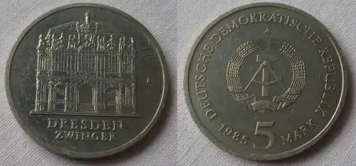 DDR Gedenk Münze 5 Mark Dresden Zwinger 1985 (139345)