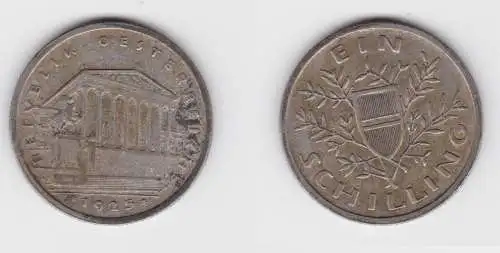 1 Schilling Silber Münze Österreich Parlamentsgebäude 1925 ss (154923)