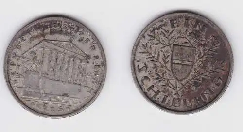 1 Schilling Silber Münze Österreich Parlamentsgebäude 1925 ss (154958)