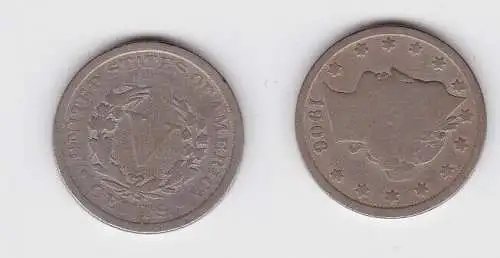 5 Cents Kupfer Nickel Münze USA 1906 (130687)