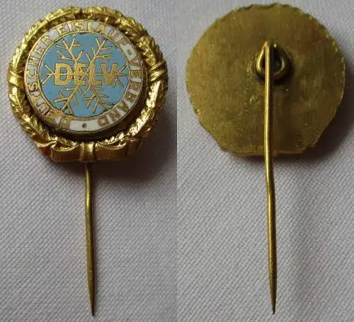 DDR Anstecknadel Ehrennadel Deutscher Eislauf Verband DELV in Gold (126531)