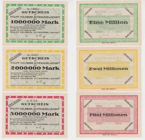 1 - 5 Mio Mark Banknote Inflation Notgeld Philipp Holzmann AG Frankfurt (137440)