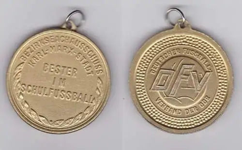 DDR Medaille DFV Bester im Schulfußball Karl Marx Stadt in Gold (128474)