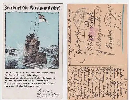 32046 AK Marineschiffpost Reklame "Zeichnet die Kriegsanleihe!" 1917