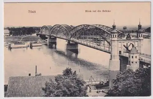 79572 Ak Tilsit Sowetsk Kaliningrad Blick auf die Brücke 1911