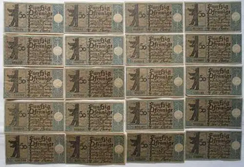 20 Banknoten Notgeld Stadt Berlin 1921 (167908)