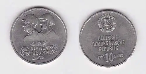 DDR Gedenk Münze 10 Mark 30 Jahre Kampfgruppen der Arbeiterklasse 1983 (147182)