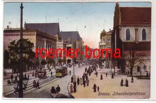 04240 Ak Breslau Schweidnitzerstrasse 1912