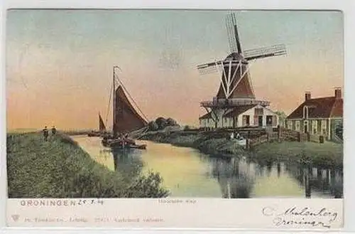 51957 Ak Groningen Hoorsche Diep Windmühle 1904