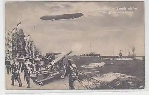 64550 Feldpost Ak Die Deutschen Kampf mit der englischen Flotte vor Ostende 1915