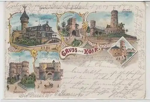 43767 Ak Lithographie Gruss aus Köln 1899