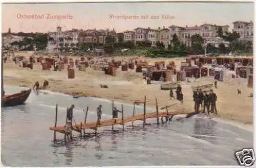 25394 Präge Ak Ostseebad Zinnowitz Strandpartie 1908