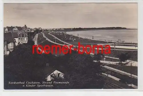 70340 Ak Nordseebad Cuxhaven Strand Promenade und Kinder Spielbassin um 1920