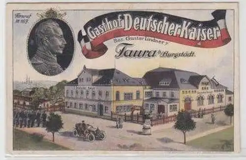 49890 Ak Taura b. Burgstädt Gasthof deutscher Kaiser 1916