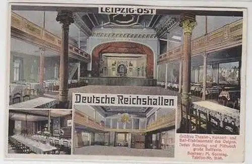 48155 Ak Leipzig Ost Deutsche Reichshallen um 1910