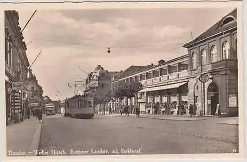 43719 Ak Dresden Bautzner Landstraße mit Parkhotel 1940