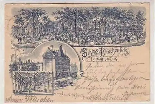 30/93 Ak Schloss Drachenfels Leipzig-Gohlis 1897