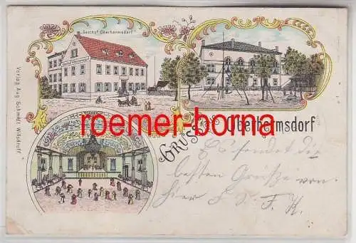 80393 Ak Lithographie Gruss aus Oberhermsdorf Gasthof 1903