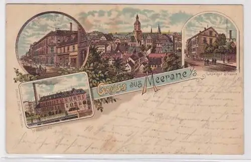 94527 Ak Lithographie Gruß aus Meerane Webschule usw. 1902