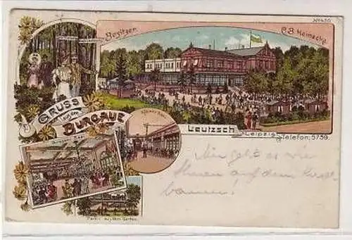 30/89 Ak Litho Gruss a.d. Burgaue Leutzsch Leipzig 1920