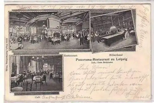 31/49 Mehrbild Ak Panorama Restaurant zu Leipzig 1903