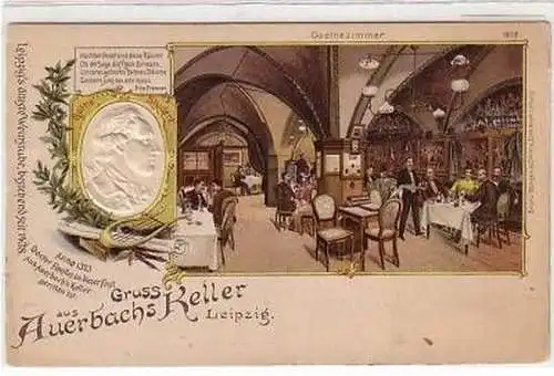 30/82 Ak Litho Gruss a. Auerbachs Keller Leipzig um1900