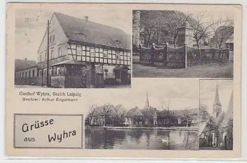 27552 Mehrbild Ak Grüße aus Wyhra Gasthof, Kriegerdenkmal, Teich 1931