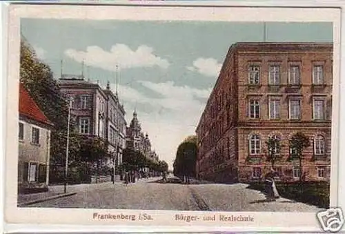 29817 Ak Frankenberg i. Sa. Bürger- u. Realschule um1920