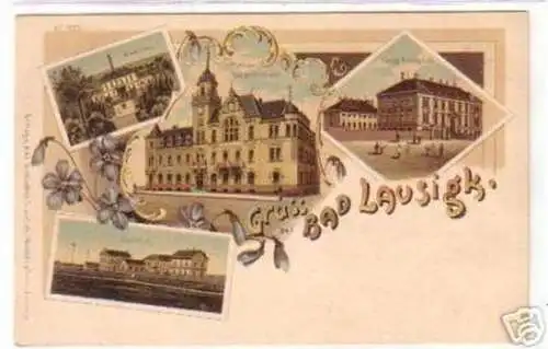 18815 Ak Litho Gruß aus Bad Lausick Bad Lausigk 1899