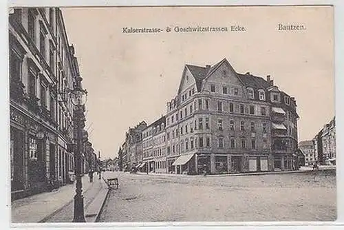 17225 Ak Bautzen Kaiserstraße- & Goschwitzstraßen Ecke 1913