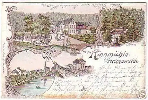 09190 Ak Lithographie Gruß aus Rinnmühle b. Geringswalde