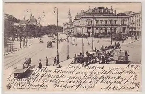 10/36 Ak Leipzig Blücherplatz mit Verkehr 1904