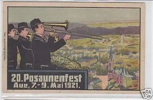 25830 Ak 20. Posaunenfest Aue Erzgebirge 7.-9. Mai 1921