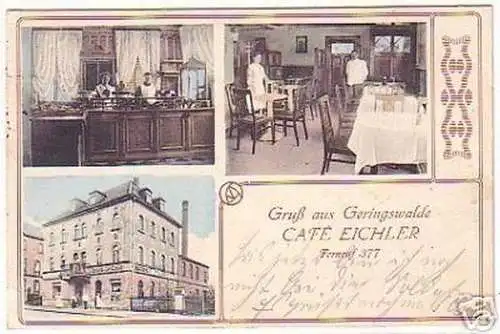 14880 Ak Gruß aus Geringswalde Cafe´ Eichler 1915