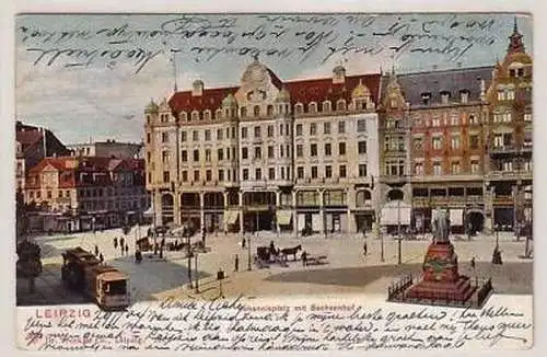 10/58 Ak Leipzig Johannisplatz mit Sachsenhof 1904