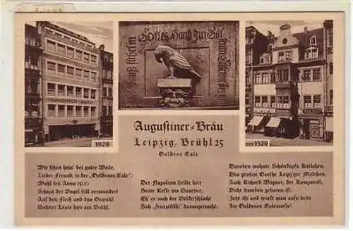 31/23 Mehrbild-Ak Augustiner-Bräu Leipzig Brühl um 1930